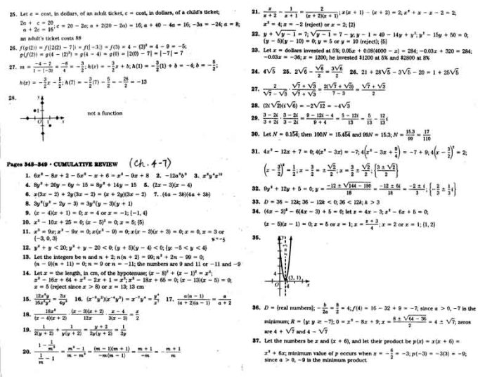 Chapter 6 algebra 2 test answers