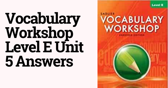 Vocabulary workshop level e answers