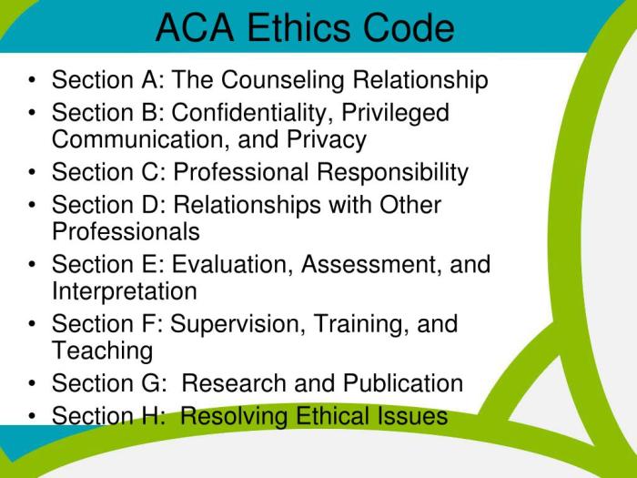 Aca code of ethics duty to warn