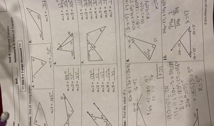 Quiz 4-1 classifying and solving for sides