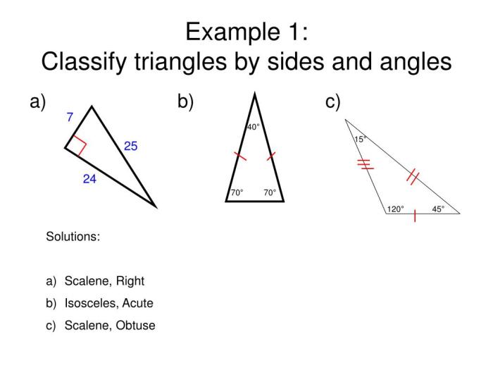 Quiz 4-1 classifying and solving for sides