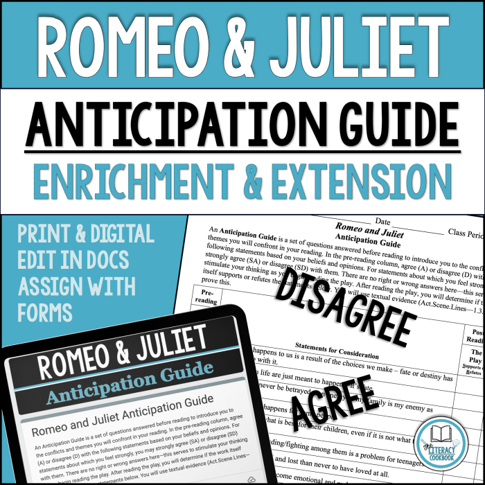 Romeo and juliet anticipation guide