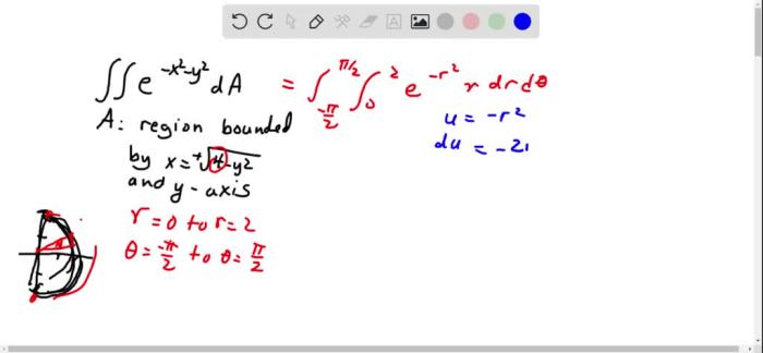 Evaluate the given integral by changing to polar coordinates